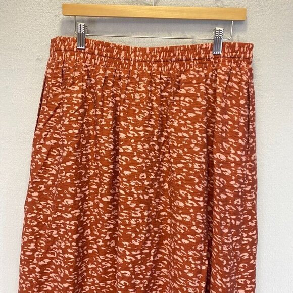 Simply Vera Vera Wang Midi Skirt Womens Size Large Sharkbite Hem Burnt Orange - Picture 12 of 14
